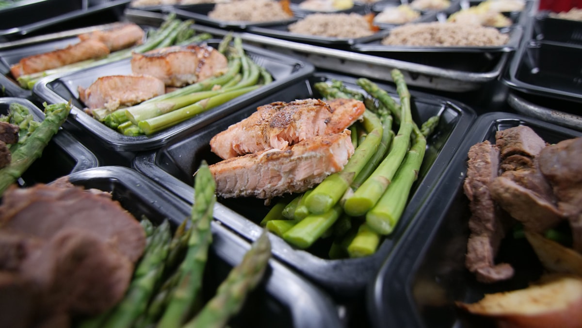 Healthy meal preparation with fresh vegetables and grains